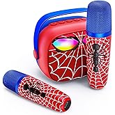Mini Karaoke Machine for Kids Ages 3-12: Portable Bluetooth Speaker with 2 Wireless Microphone, LED Light Show for Kids 3 4 5 6 7 8 9 10 Year Old Boys Girls Toys Easter Birthday Gifts Toddler