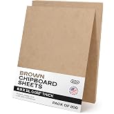 Chipboard Sheets 8.5" x 11", Pack of 200 - USA-Made Cardboard Sheets | for Scrapbooking, Framing - Heavy-Duty 0.022" Thickness Cardstock - Chip Board Pads for Crafts, DIY Projects by IDL Packaging
