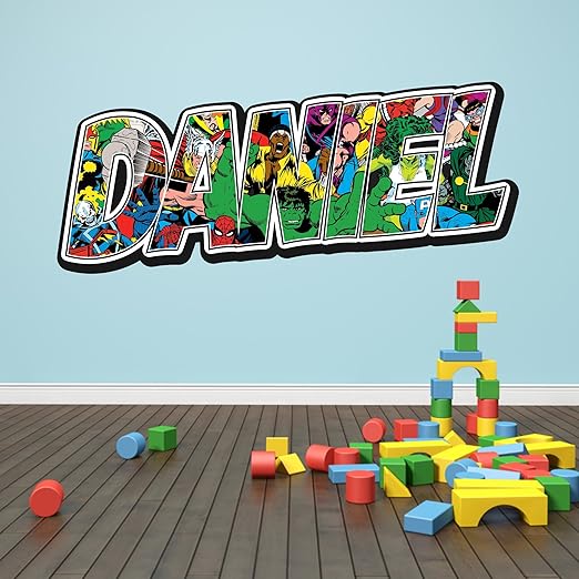 Personalised Marvel Name Wall Sticker Decal Art Graphic Avengers (Large