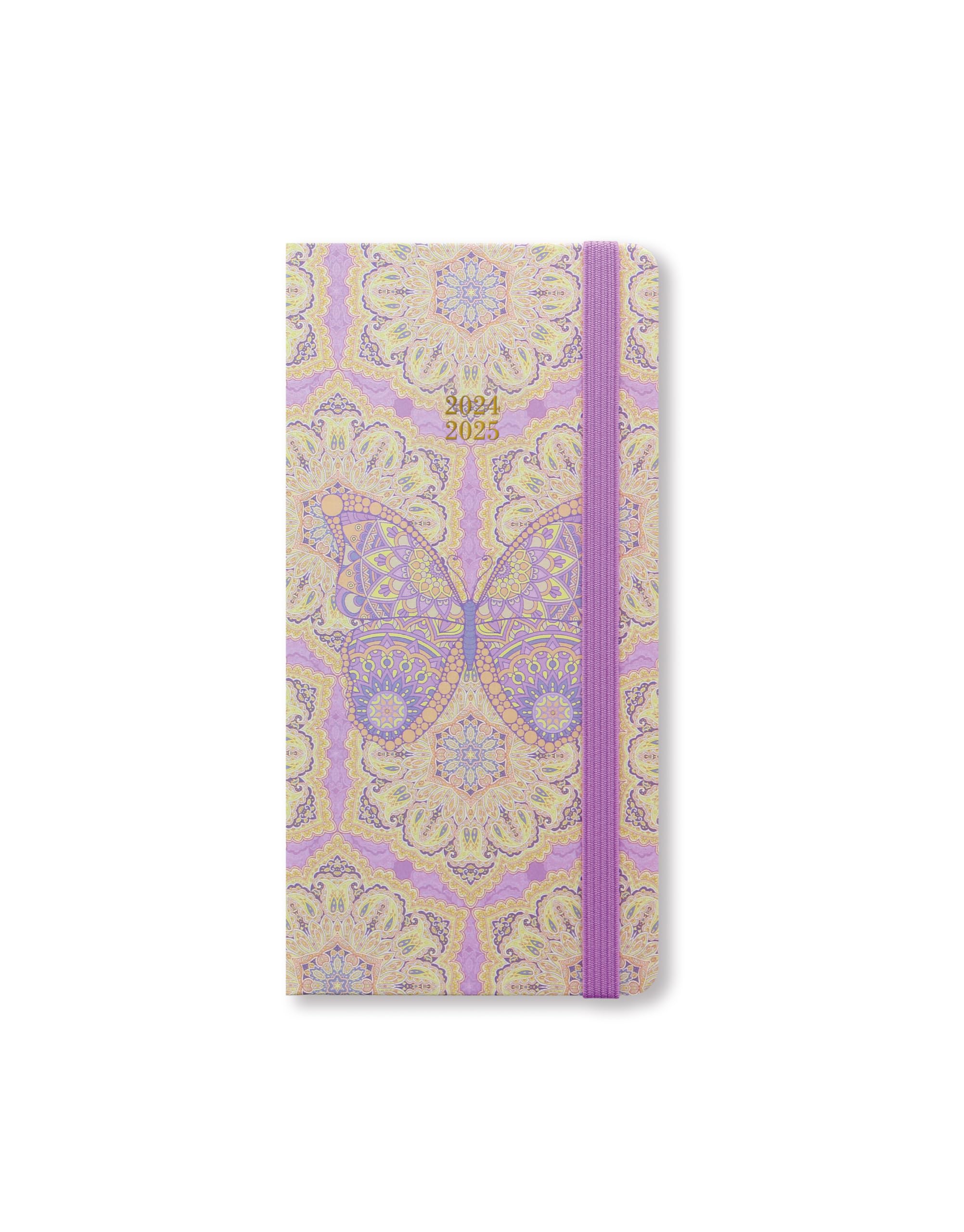 Letts of London Paisley Slim academic 2024/2025 week to view diary - butterfly