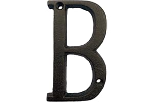 BetLight 5.1 Inch High Cast Iron House Letter, Solid Home Address Letter, Elegant Black Brown Finished, Matching Perfect with 5.5 Inch House Numbers, Letter B