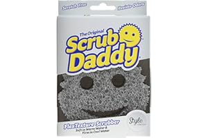 Scrub Daddy Smiling Scrubber, Grey - Scratch-Free Multipurpose Dish Sponge - BPA Free & Made with Polymer Foam - Stain & Odor Resistant Kitchen Sponge (1 Count)