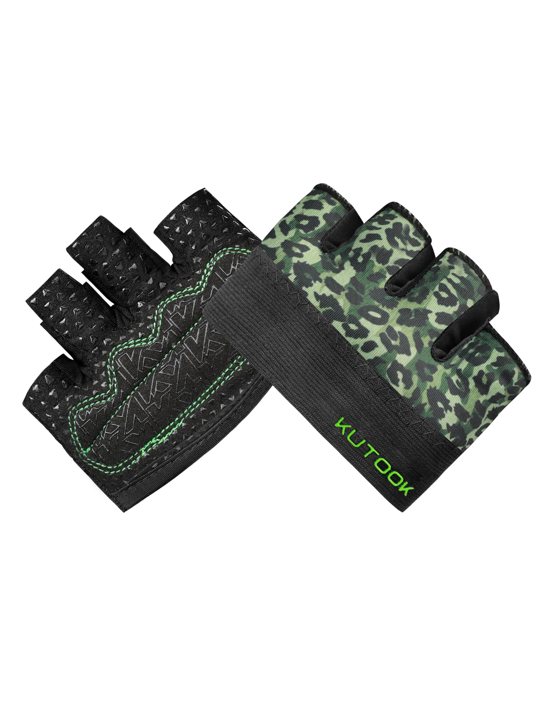 KUTOOK Glove Gym Fitness Training Weight Lifting Gloves Unisex green-L