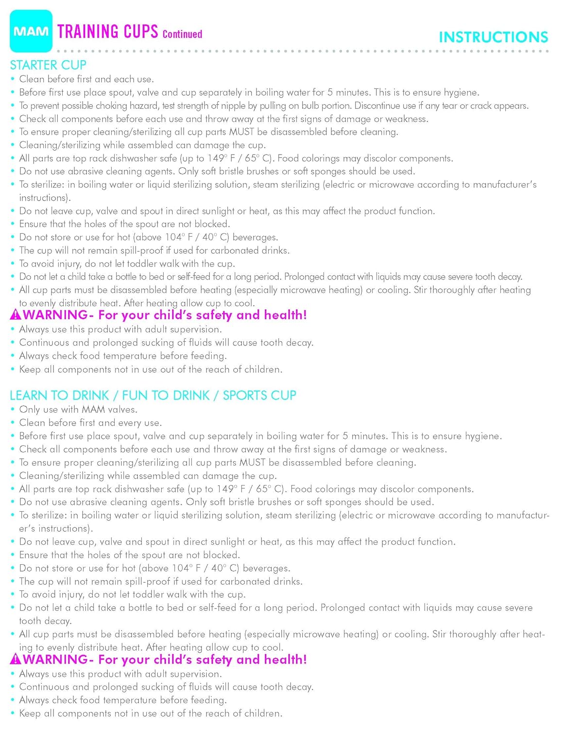 mam trainer with handles