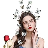 Gionforsy Butterfly Fascinator Headband Monarch Butterfly Crown Tea Party Halloween Costume Hairpin