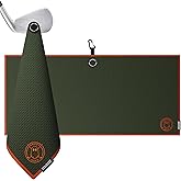 Ghost Golf Magnetic Towel (Caddie) - Premium Ultra-Absorbent Microfiber Golf Towel with Magnet for Golf Carts or Clubs - 18" x 40" Golfing Gear - Waffle Weave Pattern (Green)