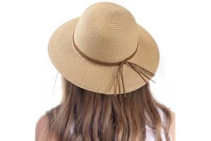 TOBEHIGHER Beach Hats for Women, Wide Brim Sun Straw Hat for Women, Sun Hat UPF 50+ UV Protection
