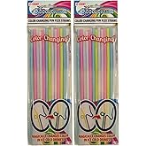 FunFlex Color Change Disposable Straws That Stretch and Bend - 2 pk