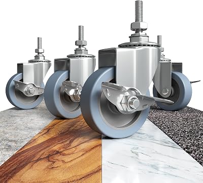 Houseables Caster Wheels 4pk 75mm Heavy Duty Locking Swivel Metal Industrial
