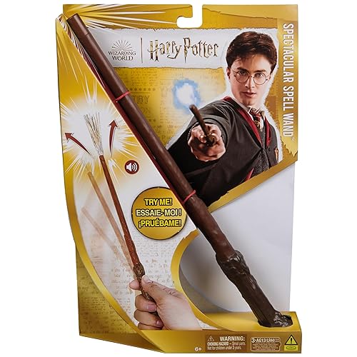 Wizarding World, Harry Potter 11-inch Spectacular Spell Magic Wand with Sparkle Visual Effect & Sounds, Kids Toys for Ages 6 and up