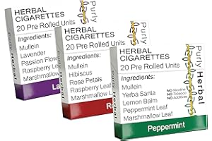 Herbal Cigarettes | Lavender | Rose | Peppermint | 60 Herbal Cigarettes | 3 Packs | Tobacco & Nicotine Free | Premium Blend