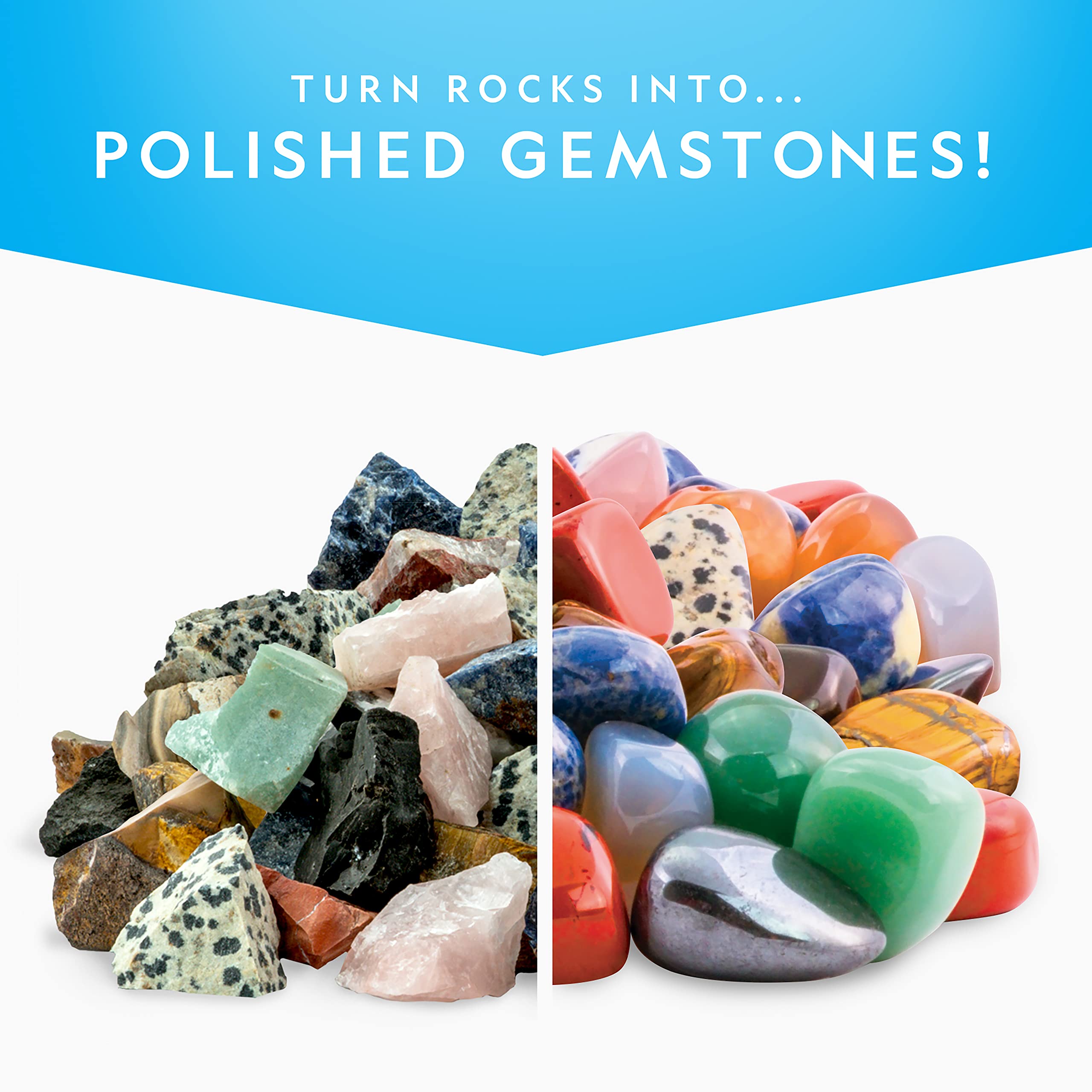 National Geographic Rock Tumbler Refill Kit – 1 Lb. Gemstones & Rocks for Tumbling Including Unpolished Amethyst and Quartz – Rock Tumbler Supplies, Rock Tumbler Grit, Jewelry Accessories