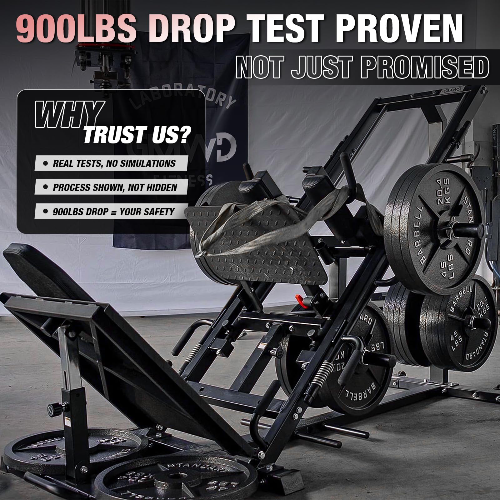 Mappding Leg Press Machine Hack Squat Equipment, Lower Body Exercise Machine Combo With Linear Bearing Leg Press Machines For Home Gym Leg Day With Weight Storage For Quad Hamstring Glute Red