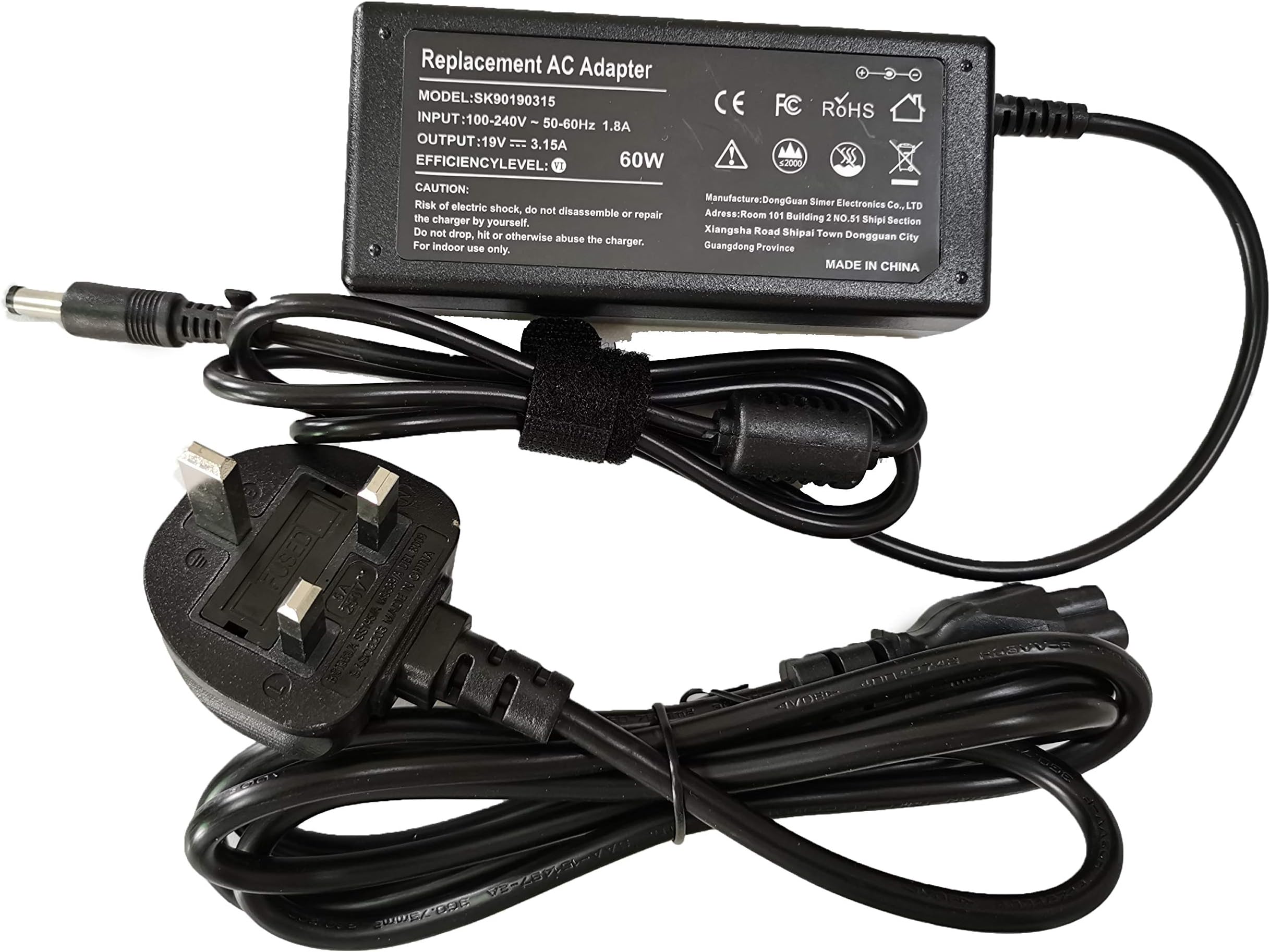 60W 19V 3.15A AC Adapter Charger Compatible with Samsung CPA09-004A AP04214-UV NP300V5A NP470R5E-K01UB NP300E4C NP365E5C-S03US NP365E5C-S05US AD-6019R QX411-W02UB RV515 RV711 RV720