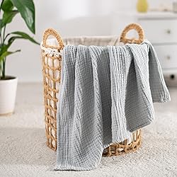 Carriediosa 100% Cotton Muslin Throw Blanket