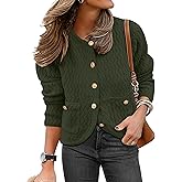 Caracilia Women's 2025 Fall Cardigan Sweaters Knitted Dressy Casual Jackets Trendy Outfits