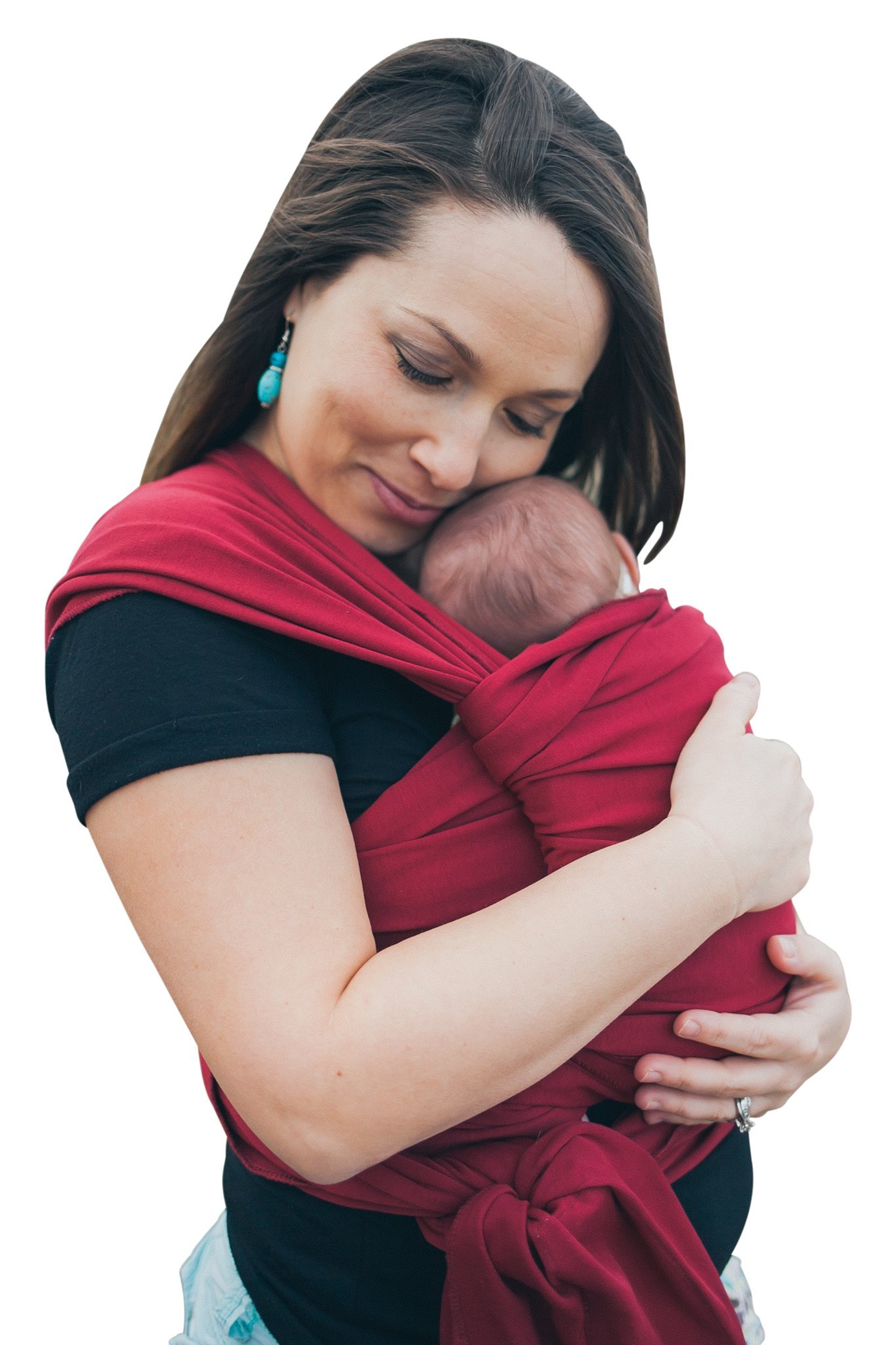 Baby Wrap Sling Organic Stretchy Premium Carrier | UK/EU Safety Tested | Made in UK by Joy and Joe ® | Suitable from Birth to 16Kg | with Hat, Bag and Full Colour Instruction (Maroon)