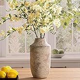 Mitt&Ditt Ceramic Flower Vase, 12.5 inch Tall Off-White Vase, Large Decorative Terracotta Vases, Farmhouse Rustic Pottery Vases for Home Decor, Living Room, Table