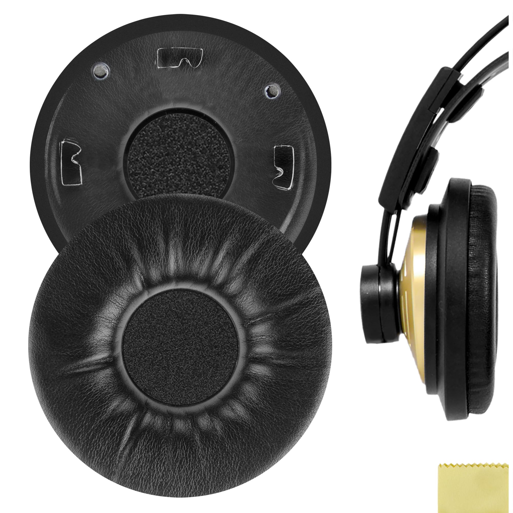 Geekria Replacement Ear Pads for AKG K121, K121S, K141 MK II, K142 HD Headphones Ear Cushions, Repair Parts with Video Guide (Black)