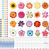 JellyArch 20 Set Flower DIY Painting Kit Ceramic to Paint Your Own | Statues Unpainted Plaster Figurines Brushes Acrylic Paints Bags Party Favor for Adults