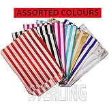 Be Smart 100 - Striped Candy Paper Bags For Sweet Flavor Buffet Wedding Cake Gift Shop (5'' X 7'') (Dark Blue, Qty: 100 Bags - View #5