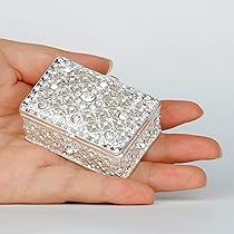 Amazon.com: SEVENBEES Silver Trinket Box Jewelry Box with