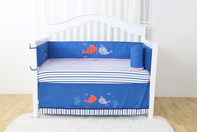 Crib Bedding Baby Bedding Crib Bumper Fitted Sheet Whale Set Includes Linens And More Modern Luxury Quality 4 Piece Crib Bedding Sets For Girls And Boys Crib Skirt And Reversible Quilt Taraksanat Ir