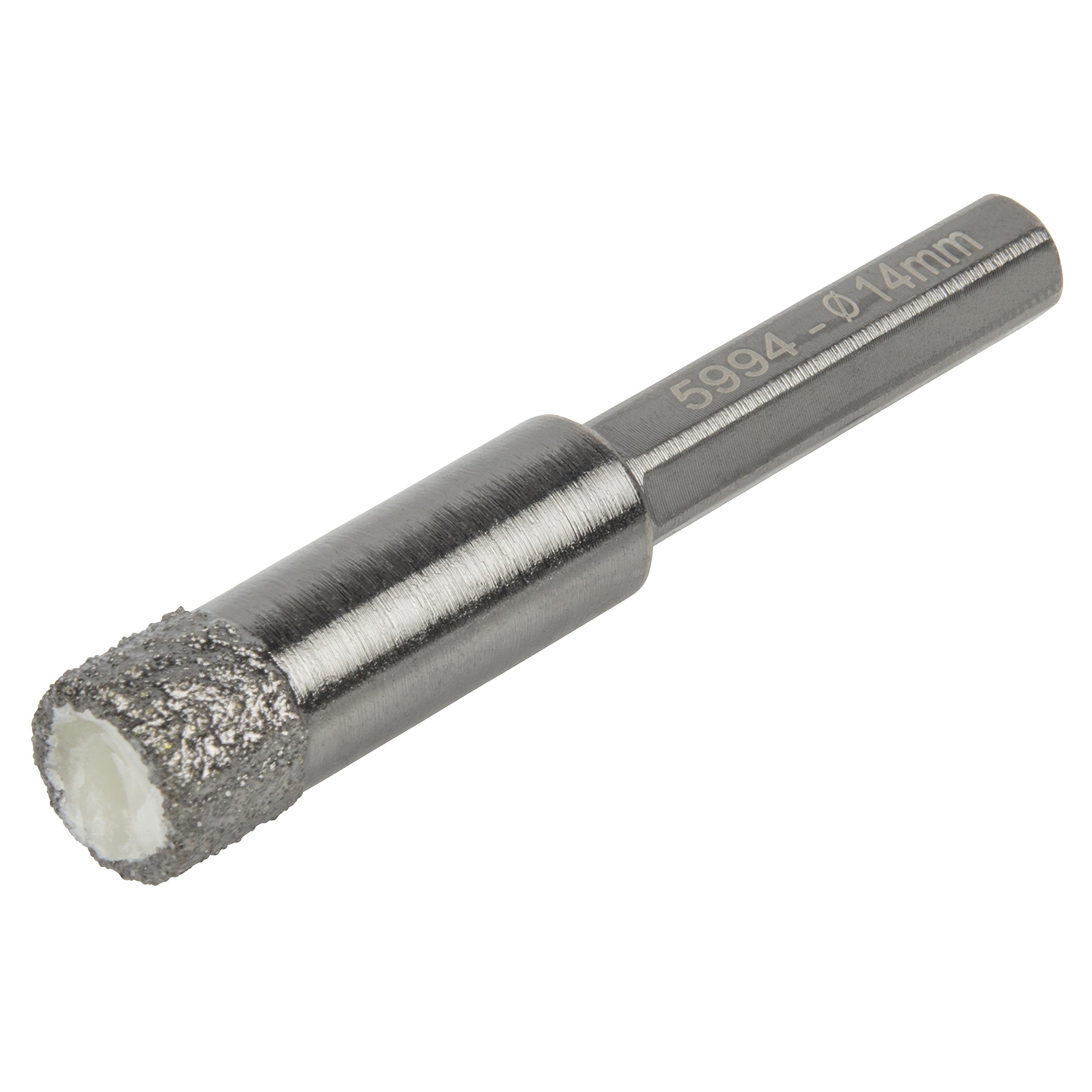 wolfcraft Dry Drill Bit, Diamond Coated, Hexagon Shank, Ø 14 mm I 5994000 I for Dry Drilling into Tiles, fine Stoneware and Ceramics