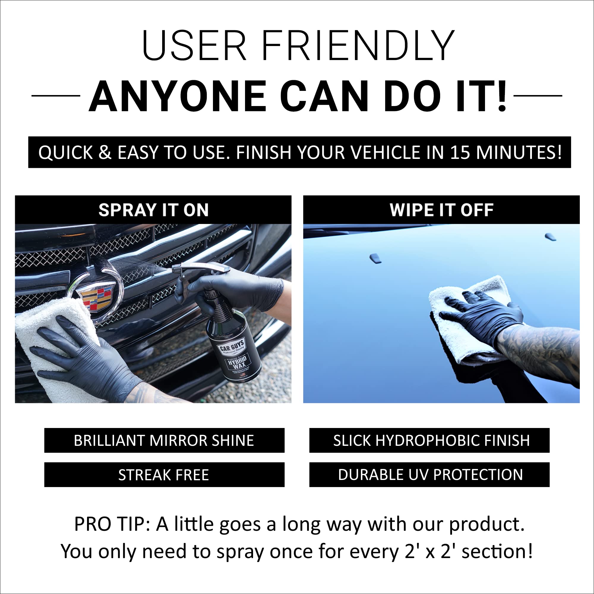 CAR GUYS Hybrid Spray Wax Advanced Car Wax Long Lasting and Easy To