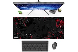 Pixio Mouse Pads - 36 x 16 inch XXL Urban Doodle Black Multifunctional Large Desk Mats for Gaming, Office, Desktop Anti-Slip Waterproof Washable Computer Mouse Mat