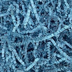 2LB Deep Blue Crinkle Cut Paper Shred Filler, Paper