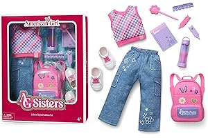 American Girl, AG Sisters School Style Fashion Set, Doll Clothes, for 14.5-inch Dolls, 10 pcs, for Ages 4+