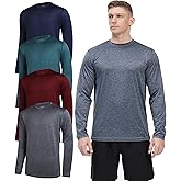 WHITE PEAK TRADING COMPANY 4 Pack Long Sleeve Shirts for Men Quick-Drying Moisture Wicking T-Shirt for Fishing Hiking Workout