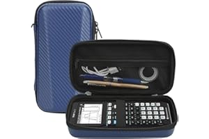 ARKEILIY Graphing Calculator Case for Texas Instruments TI-84 Plus CE/TI-83 Plus CE/TI-84 Plus/Casio fx-9750GII, Storage Box Protective Pouch with Zipped Pocket for USB Cables, Pencil, Ruler, Manual, (Blue)