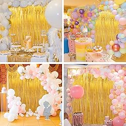 Crosize 4 Pack 3.3 x 8.2 ft Foil Fringe Curtains