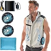 POLAR QUEST SHOP Cooling Fan Vest – 16000mAh Battery, Breathable 4-Speed Airflow Jacket for Outdoor Activities