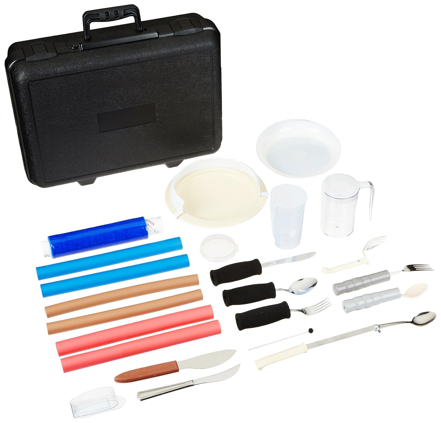 Sammons Preston Adult Feeding Evaluation Kit, 18-Item Kit Featuring Assistive Eating Devices, Cutlery, Dishes, Cups, and Food Guards, Complete Independent Self-Feeding Package for Elderly, Handicapped: Industrial & Scientific