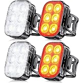 Zewdov Bike Lights for Night Riding, USB Rechargeable Bike Lights Front and Back, Waterproof IP65 Bicycle Light, 4+6 Modes Bike Headlight and Tail Light Set,1.5 Hrs Fast Charging, Easy to Install