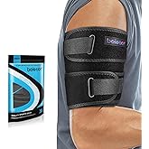 beister Compression Upper Arm Brace (Single), Biceps Tendonitis Support Brace for Men & Women with 4 Pressure Straps, Triceps Compression Sleeve & Wrap for Muscle Strains, Tendovaginitis, Pain Relief