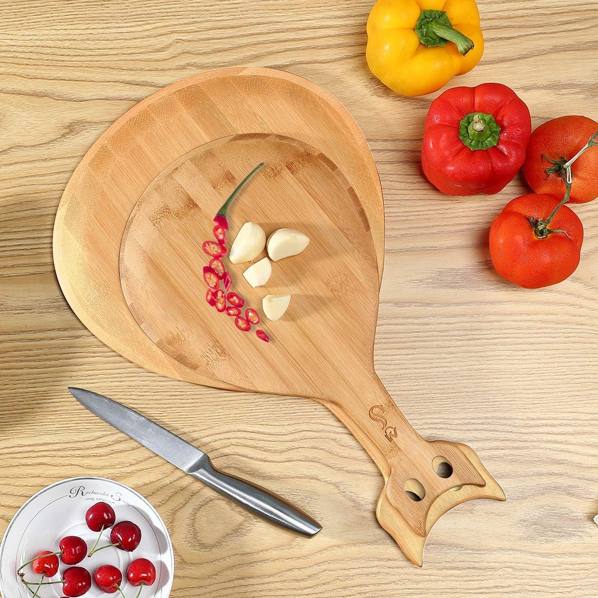 Pizza Peels, Pizza Peel, Pizza Peel Wood, Pizza Paddle, Pizza Peel 14 inch, Wooden Cutting Board, Pizza Stone for oven, Pizza Spatula, Bread, Cutting Fruit, Vegetables (14X8 Inch Cat): Kitchen & Dining