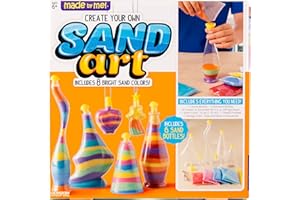Made By Me Create Your Own Sand Art, 4 Sand Bottles & 2 Pendent Bottles with 8 Bright Sand Colors, Designing Tool & More, Great Staycation or Birthday Party Activity for Kids Ages 6, 7, 8, 9