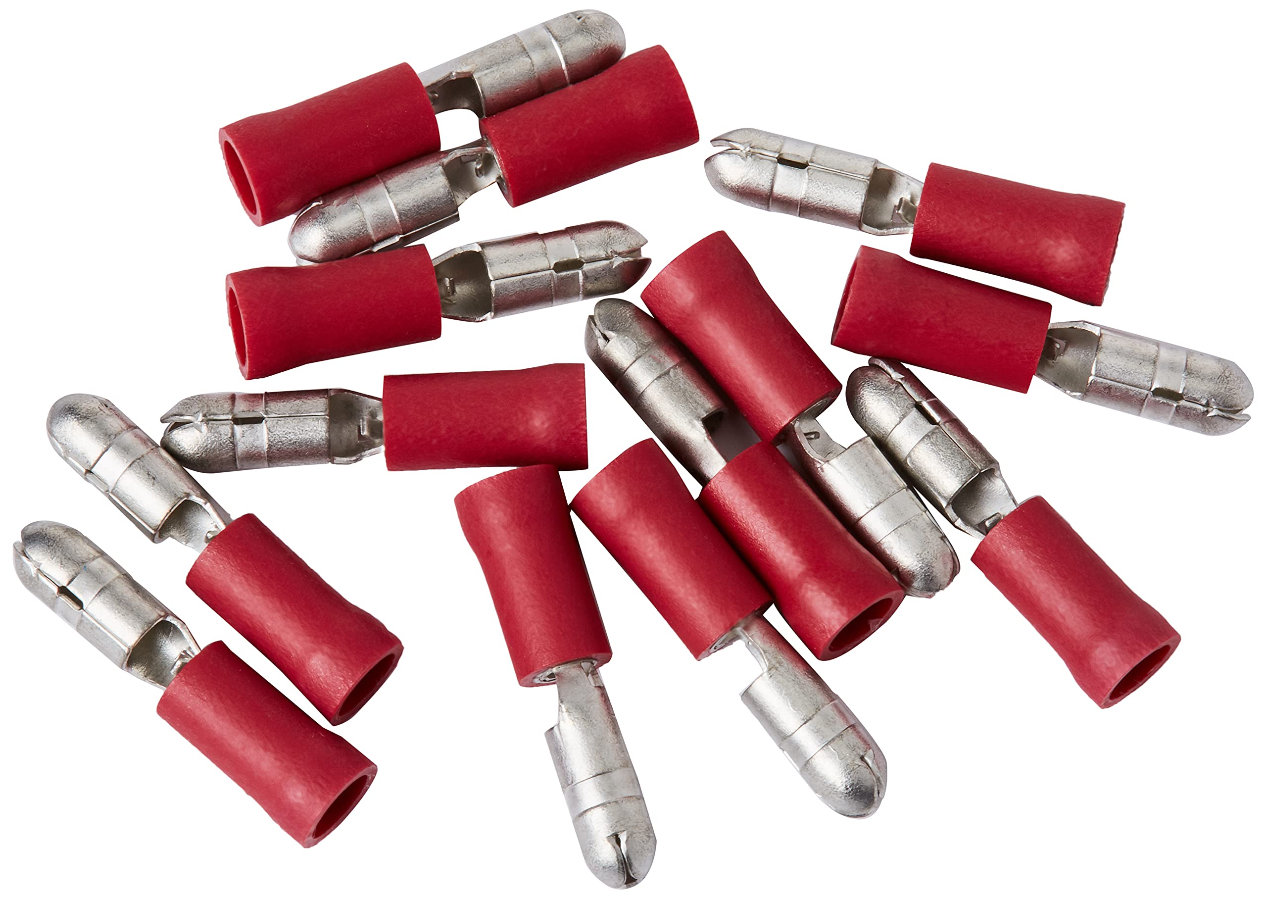 KPS 702200070 Terminals preaislados, enchufables Round Male, 0.5 mm² – 1.5 mm² Section of the driver, 4 mm Diameter of the toe, 100 package, Red