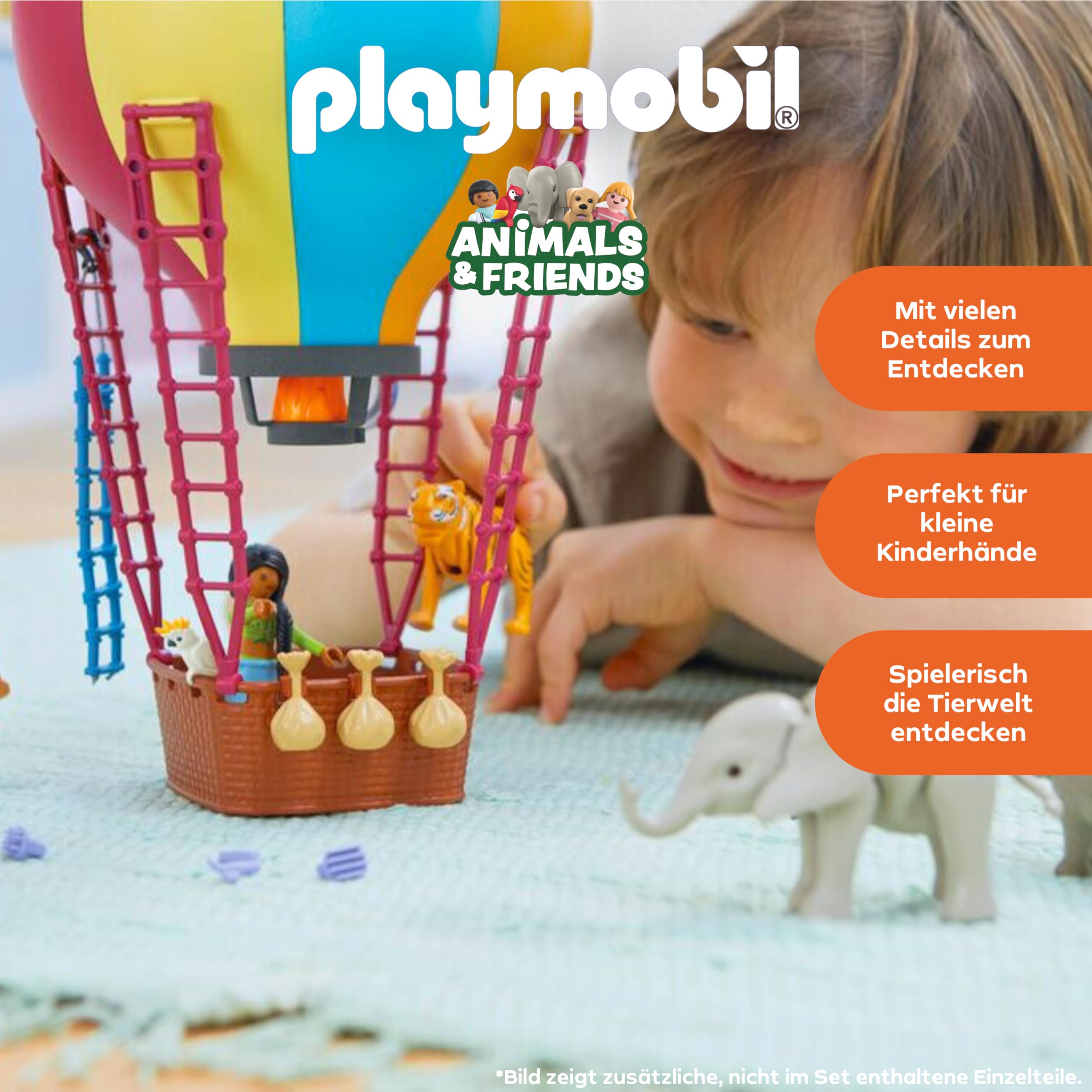 PLAYMOBIL | Animals & Friends | Ballonreise | Spielzeug ab 4 Jahren | Geschenk für Kinder | Fördert Kreativität & Fantasie | Ballon als Deko zum Aufhängen | 71853 3