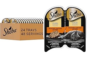 Sheba Perfect Portions Wet Cat Food Cuts in Gravy, Roasted Chicken Entree, 2.6 oz. Twin-Pack Trays (24 Count, 48 Servings)