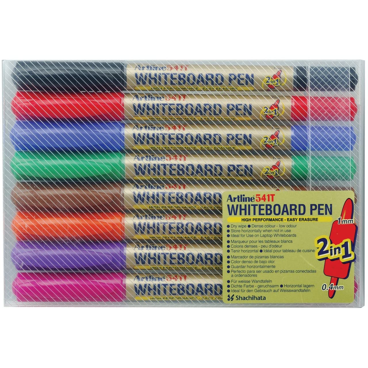 Artline 2-in-1 Whiteboard Pen (Wallet of 8 Assorted Colours)