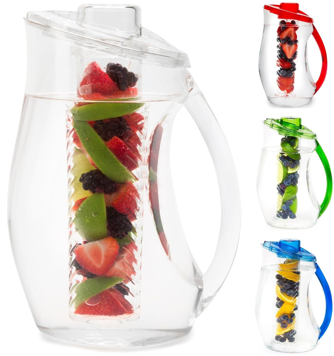 Water Infuser Pitcher & Gourmet Recipe eBook (Emailed) | BPA Free Fruit  Infusion Pitcher with Glass Like Appearance and Largest 3+ Liter Capacity  for ...