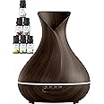 Everlasting Comfort Essential Oils Kit & Oil Diffuser (Dark) Bundle - All Natural Essential Oils for Diffuser, Humidifier, Skin - Essential Oil Diffuser (400ml) for Home Aromatherapy Air Scents