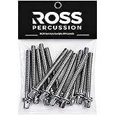 ROSS Percussion Tension Rods with washers for drums 2 Inch - 12 Pack Chrome Plated