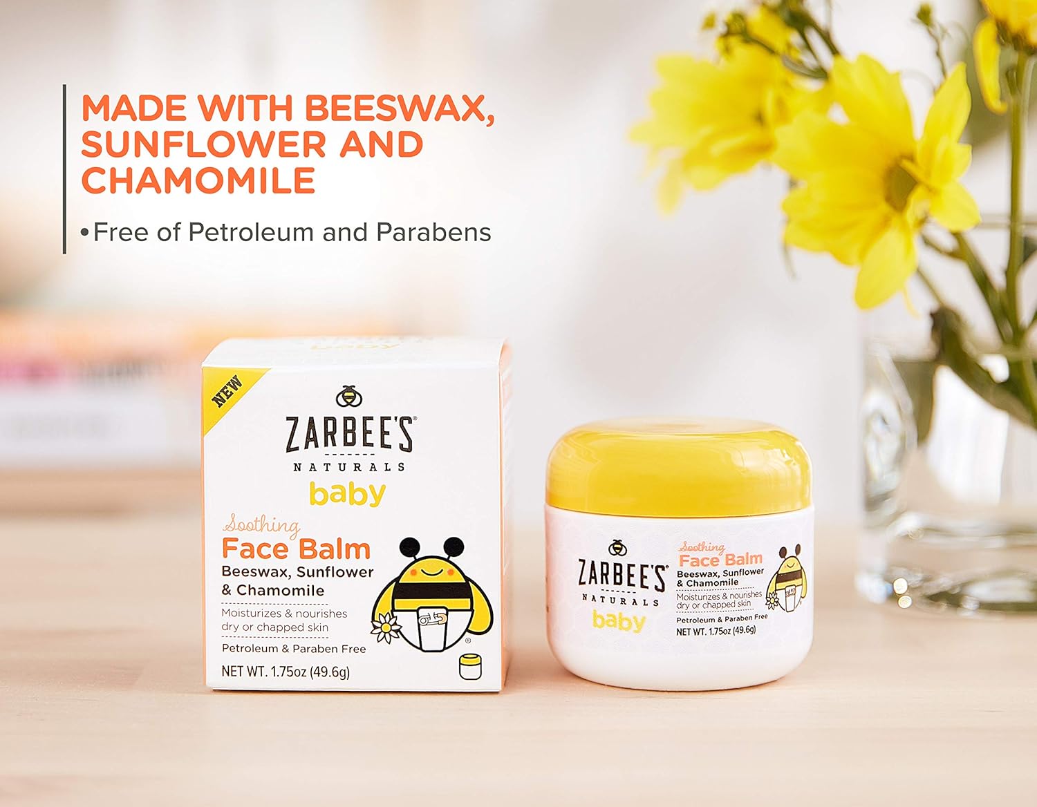 Zarbee's Naturals Baby Soothing Face Balm, 1.75 Ounces, with Beeswax, Sunflower & Chamomile: Health & Personal Care