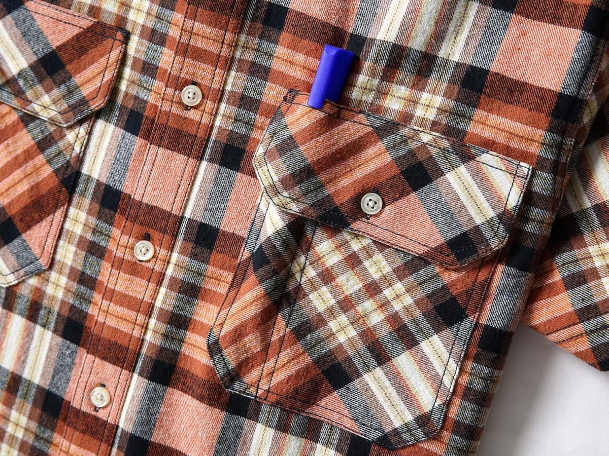Men's Short Sleeve Plaid Checkered Button Down Casual Work Shirts: Clothing